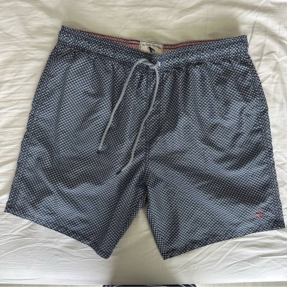 Ted Baker London | Geometric Swim Shorts | Navy | Size 5 (XL)